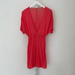 VITAMIN A CORAL TONE BEACH COVER-UP SIZE SMALL